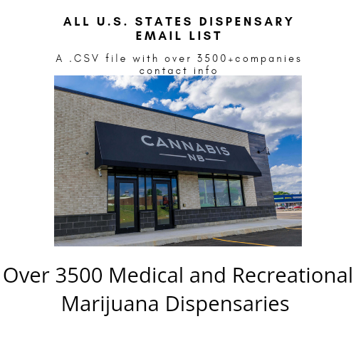 All States in U.S.A. Dispensary Email List .CSV File