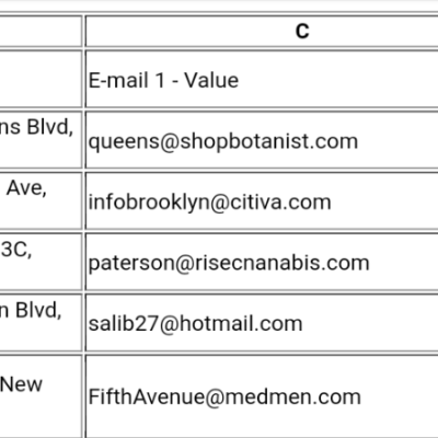 dispensary email lead list new york csv